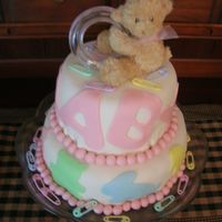 First Cake! This is the first cake I've attempted since finishing the wilton courses this summer. I made it for my sister's baby shower last...