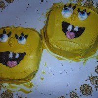 Spongebob Mini-Cakes Chocolate cake with butter-cream frosting