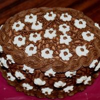 Chocolate Oval Cake This cake has a filling of cream cheese, fudge and walnuts....everyone went nuts of this cake...