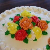 Roses On The Basketweave Cake I Made... 
