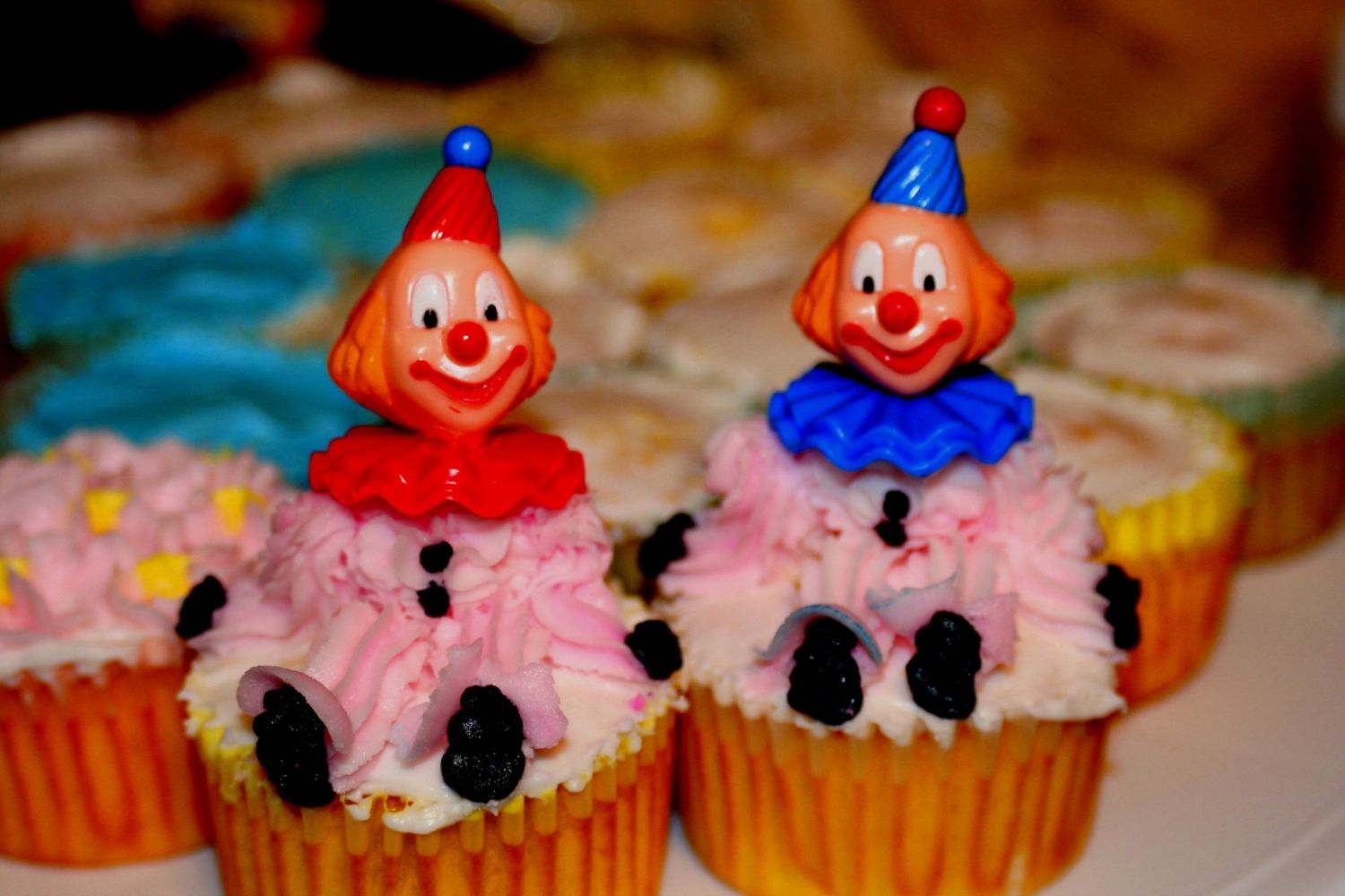 My First Clown Cupcakes! they were easy and fun!