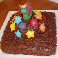 Snail Birthday Cake Snail birthday cake, with fondant flowers and snail.