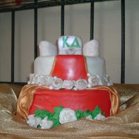 Open Recruitment Cake For A Sorority The theme for open recruitment was old Hollywood. So I used a red carpet going up the cake, a gold curtain being pulled back, white roses...