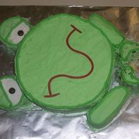 Frog My son like his first birthday cake.