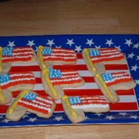 Flag Cookies Sugar cookies with buttercream icing.