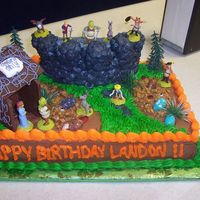 100_2620.jpg My little boy turned 5 and wanted a Shrek 3 cake. So i combined the castle theme with the shrek swamp. All is edible except characters and...