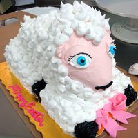 Sam The Lamb An Easter lamb made out of sculpted cake and bettercreme.