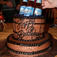 A Few To Grow On Sugar beer bottles, chocolate buttercream w/chocolate buttercream and toffee filling. all edible except for labels and caps, was running...