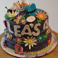 Fun Birthday Cake For A Four Year Old! fun to make! I think it would have been prettier with fondant, but her mom wanted cream cheese.