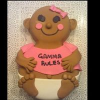 Gamma Rules Gramma shower for woman at work . It is her 1st grandchild. Very simple design . Just two rounds different sizes covered in fondant. It was...