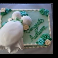 Belly Cake Belly cake, so much fun to make. All butter cream with fondant dress and bow. Belly was made with oval ban and carved to be more belly like...