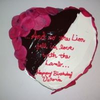 Twilight Birthday Yellow cake. Half buttercream, half ganache. Quote from Twilight "and so the lion fell in love with the lamb." Daughter is a huge...