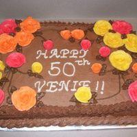 Fall Birthday Chocolate cake with chocolate buttercream. Buttercream roses.