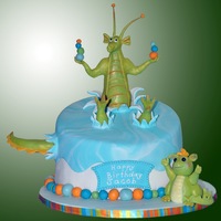 Dragon Cake My DGS wanted a BD cake with two dragons, a bigger one on top and a small one on the side.I tried Mike McCarey's design (I love his...