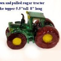Sugar Tractor Another blown and pulled sugar example. I printed off a photo of a tractor then used it as a template and made the sugar measuring as I...
