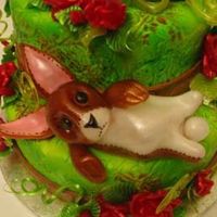 Blown Sugar Bunny A velveteen rabbit inspired water colour themed cake with blown and pulled sugar pieces.