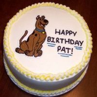 Scooby.jpg Scooby-Doo birthday cake. It was something I did really fast and needed to be simple. Scooby is an FBCT and is probably the most detailed...