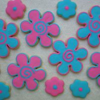 Flower Power Cookies Here are some NFSC with royal icng. They were done for a 9 yr old girl's birthday.