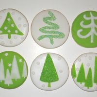 Green And White Christmas Cookies Here are my simple green and white Christmas cookies. They are NFSC with royal icing and sanding sugar.