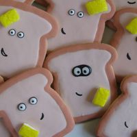 Miss Toasty Cookies I decorated these cookies for my "toast" loving daughter and her girl scout troop. The pats of butter are made from peeps.