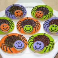Happy Spider Cookies These are NFSC with royal icing. I wasn't happy with my choice of spider cutters,so I just used a circle cutter, can't get any...
