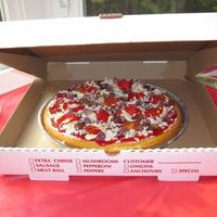 Allegra's Pizza Cake Here's a pizza cake for my 9 year old daughter's birthday. She had a High School Musical 2 premiere party. Lots of fun, but still...