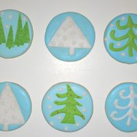 Blue, White And Green Christmas Cookies Here are my blue, green and white themed simple Christmas cookies. NFSC with royal icing and sanding sugar.