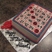 Bingo Cake This is just a fun cake I did for a friend. We are going to a charity bingo tonight and it's her birthday. All buttercream but the...