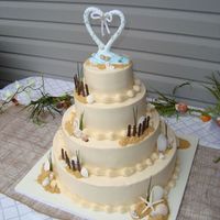 Beach Theme Wedding Cake This was done for some friends that got married and Costa Rica but had their reception back at home.