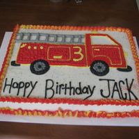 Firetruck Cakae Another firetruck cake. All done in buttercream.