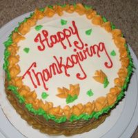 Thanksgiving I made this for a family get together on Thanksgiving. Please excuse the yucky board, but I was in a hurry and had nothing to cover it with...