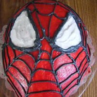 Spiderman Cake 3d egg pan with buttercreme icing.