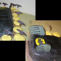 Batmobile I made this for my nephew's 5th bday. Details are white chocolate with black coloring. Used the Wilton car cake pan. Batman emblem is...