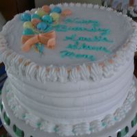 Ballons 2 layer chocolate and vanilla with moca filling.All done up with BC.