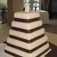 Square Wedding Cake This was my monster cake on Saturday! I've never done anything this big, and I am so relieved it's over! The bride picked this...