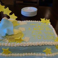 Baby Dreams This is my first baby shower cake. I got ideas from a couple of cakes here on cc. It was a chocolate cake with raspberry filling. Cream...