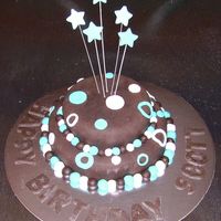 Birthday Cake This was a last minute cake for a friend's birthday. All chocolate mud, with fondant icing accents.