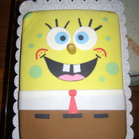 My First Sponge Bob I have the fondant bug...my daughter begged me for sponge bob cake for her birthday...I just learned fondant in the past 2 weeks..lol