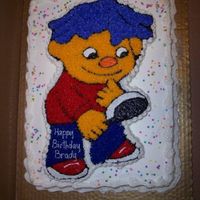 Sid The Science Kid Sid the Science Kid cut out of cake on 1/2 sheet cake