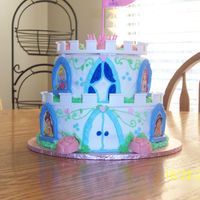 Princess Castle Cake was done for my daughters 4th Princess themed party.
