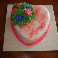 Heart Swiss chocolate cake decorated with buttercream for my SIL.