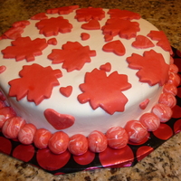 Canada Day Fondant covered swiss chocolate cake for Canada Day at work.