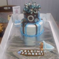 Ashley_Babyshower2.jpg This was my first attempt at messing with fondant. It's alot harder to work with than I thought. I got the idea for this cake from...