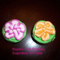 Spring Flower Cupcakes Marble cupcakes with buttercream icing.