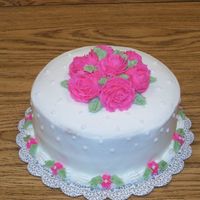 Final Cake From Wilton I Course. Had A Lot Of Fun Can't Wait To Take Course Ii Roses