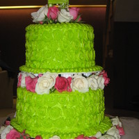 Hana's Birthday My daughter wanted a green cake for her 10th birthday. I got the idea from a Witlton wedding cake.