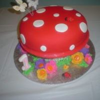 Mushroom Cake White mud cake with gum paste flowers