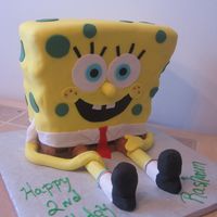 3D Sponge Bob Sponge bob was done in rolled fondant.