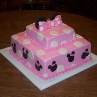 Minnie Mouse Birthday Buttercream with fondant and gumpaste deco.