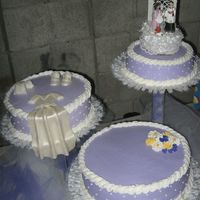 First Baptism Cake This is my first baptism cake I made for my nieces baby. It is a 8",10",12".Covered in BC .Also my first attempt with...